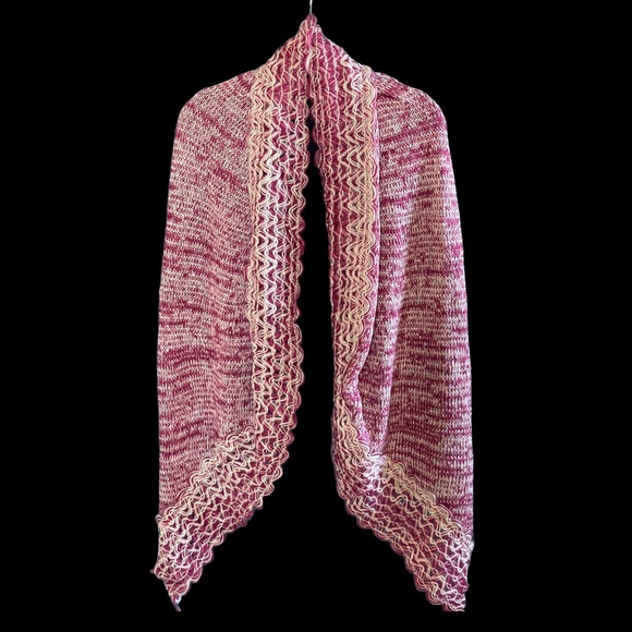 Deep Pink Multimedia Long Knit Scarf - Picture 2 of 8